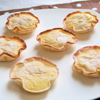 オーブントースターde餃子の皮のチーズケーキタルト